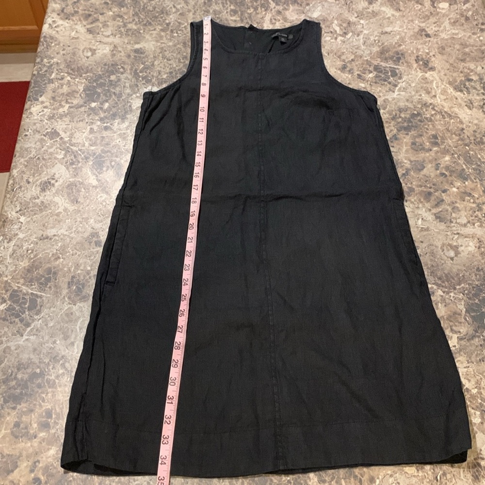 J. Crew Button Back 100% Linen Shift Dress Black Size XS - Picture 10 of 10